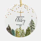 Pine Tree Weihnachtstaufe Gott segne Ornament (Vorne)