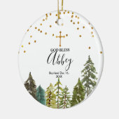 Pine Tree Weihnachtstaufe Gott segne Ornament (Links)