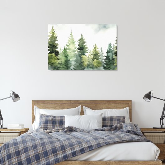 Pine Tree Winter Landschaft Leinwanddruck (Insitu (Schlafzimmer))