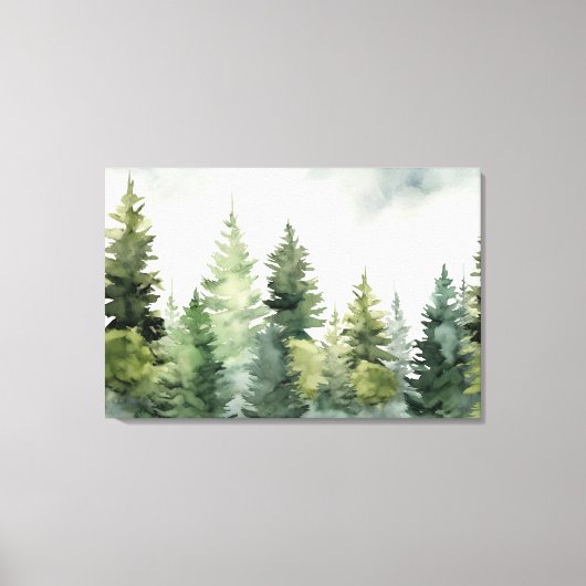 Pine Tree Winter Landschaft Leinwanddruck (Vorderseite)