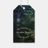 Pine Tree Winter Night Forest Rustikale Gastgesche Geschenkanhänger (Rückseite)