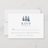Pine Tree Winter Wedding UAWG Enclosure Card Einladung (Vorderseite)