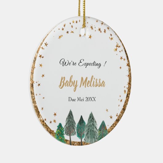 Pine Tree Wir erwarten Eltern Ornament (Rechts)