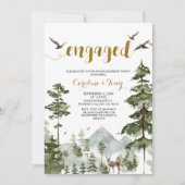 Pine Tree Woodland Forest Engagement Party Einladung (Vorderseite)