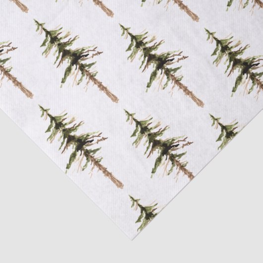 Pine Tree Woodland Forest Tissue Seidenpapier (Detail)