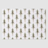 Pine Tree Woodland Forest Tissue Seidenpapier (Vorderseite)