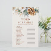 Pine Tree Word Scramble Brautparty Game Briefpapier (Stehend Vorderseite)