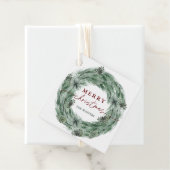 Pine Tree Wreath Frohe Weihnachten Grün & Rot Geschenkanhänger (Beispiel)