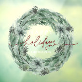 Pine Tree Wreath Happy Holidays Fensteraufkleber (Blatt 3)