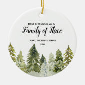 Pine Trees 1. Weihnachten als Familie von drei Keramik Ornament (Vorne)