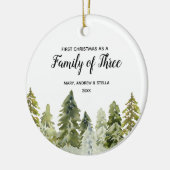 Pine Trees 1. Weihnachten als Familie von drei Keramik Ornament (Links)