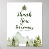 Pine Trees Adventure Mountain Danke für Ihren Besu Poster (Vorne)