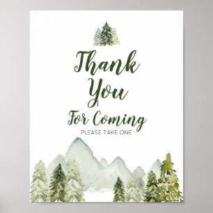 Pine Trees Adventure Mountain Danke für Ihren Besu Poster
