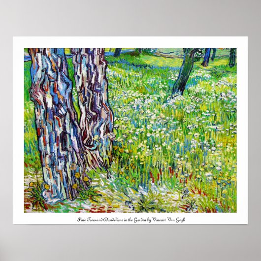 Pine Trees and Dandelions im Garten Van Gogh Poster (Vorne)