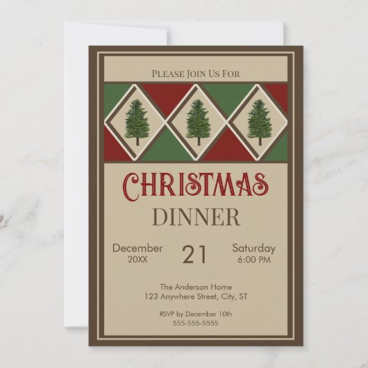 Pine Trees and Harlequin Einladungen (Vorderseite)