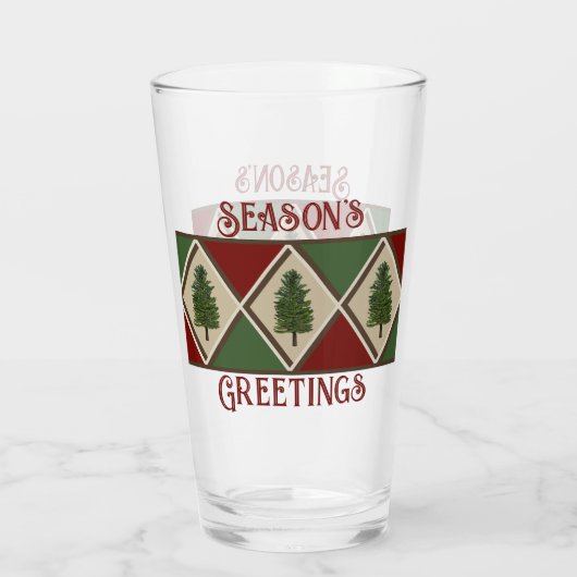 Pine Trees and Harlequin Glass Cup Glas (Rückseite)
