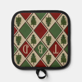 Pine Trees and Harlequin Pot Holder Topflappen