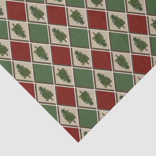 Pine Trees and Harlequin Tissue Paper Seidenpapier (Ausschnitt)