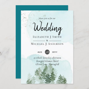 Pine Trees Aquamarin und Sage Wedding