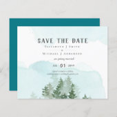 Pine Trees Aquamarin und Sage Wedding Rett Date (Vorne/Hinten)