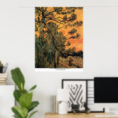 Pine Trees at Sunset by Vincent van Gogh Poster (Heimbüro)
