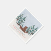Pine Trees Baby Bear Winter Baby Dusche Serviette (Ecke)