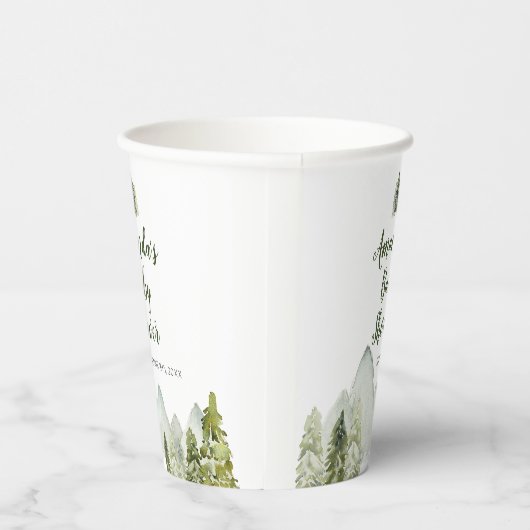 Pine Trees Baby Shower Adventure Mountain Forest Pappbecher (Rechts)