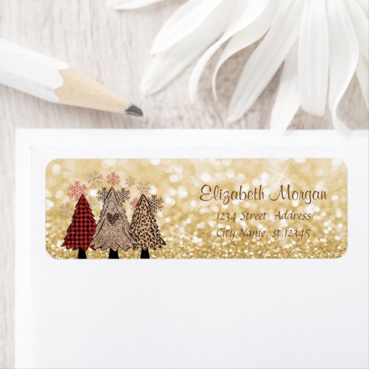 Pine Trees, Buffalo Kariert, Glittery Bokeh (Insitu)