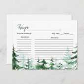 Pine Trees Christmas Brautparty Rezept Card Postkarte (Vorne/Hinten)