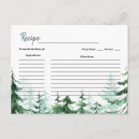 Pine Trees Christmas Brautparty Rezept Card