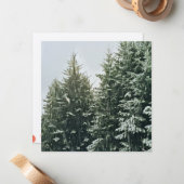 Pine Trees Christmas Monogram Filzecru Mitteilungskarte (Vorderseite/Rückseite Beispiel)