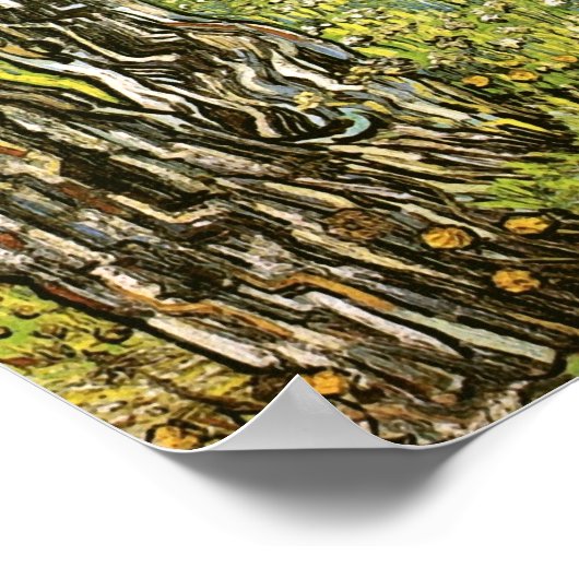 Pine Trees & Dandelions Van Gogh Fine Art Poster (Ecke)