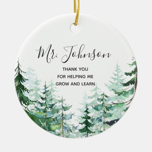 Pine Trees dankt Ihnen, dass Sie mir geholfen habe Keramik Ornament (Vorne)