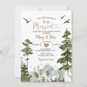 Pine Trees Dies ist die Jahreszeit für verheiratet Einladung (Vorderseite)