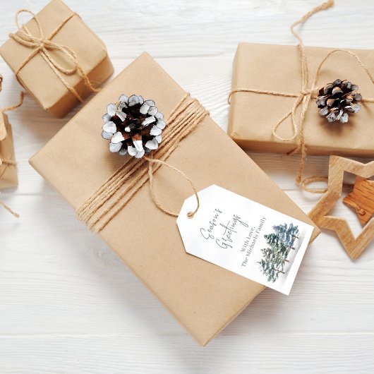 Pine Trees Elegante Weihnachten Geschenkanhänger