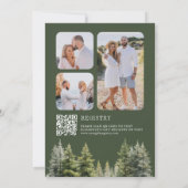 Pine Trees Forest Foto QR Code Brautparty Einladung (Rückseite)