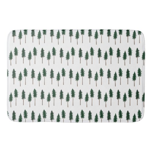 Pine Trees Forest Minimalistische Muster Badematte (Vorderseite)