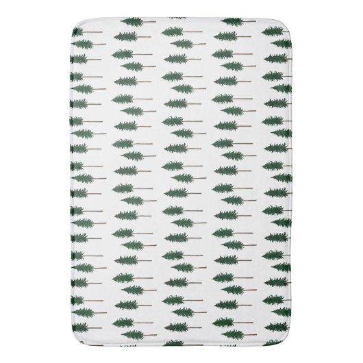 Pine Trees Forest Minimalistische Muster Badematte (Vorderseite Vertikal)