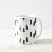 Pine Trees Forest Minimalistische Muster Kaffeetasse (VorderseiteRechts)