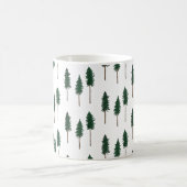 Pine Trees Forest Minimalistische Muster Kaffeetasse (Mittel)