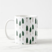 Pine Trees Forest Minimalistische Muster Kaffeetasse (Links)