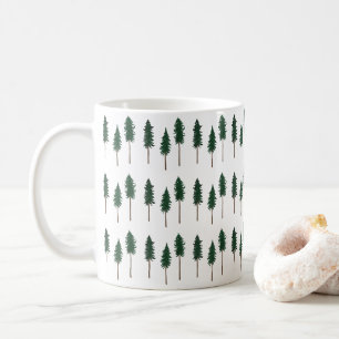 Pine Trees Forest Minimalistische Muster Kaffeetasse