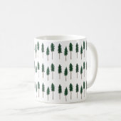 Pine Trees Forest Minimalistische Muster Kaffeetasse (VorderseiteRechts)