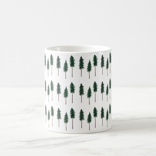 Pine Trees Forest Minimalistische Muster Kaffeetasse (Mittel)