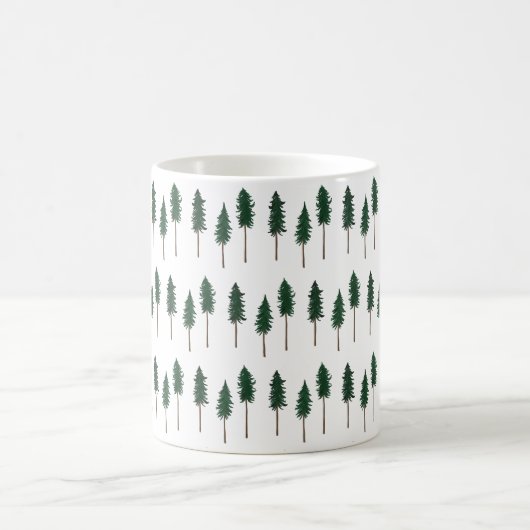 Pine Trees Forest Minimalistische Muster Kaffeetasse (Mittel)