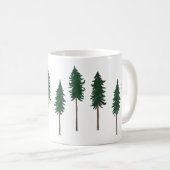 Pine Trees Forest Minimalistische Muster Kaffeetasse (VorderseiteRechts)