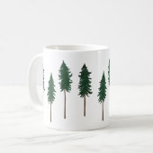 Pine Trees Forest Minimalistische Muster Kaffeetasse (Vorderseite Links)