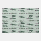 Pine Trees Forest Pattern Aquarell Grün Geschirrtuch (Horizontal)