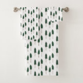 Pine Trees Forest Pattern Minimal Badhandtuch Set (Insitu)