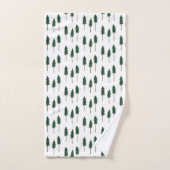 Pine Trees Forest Pattern Minimal Badhandtuch Set (Handtuch)